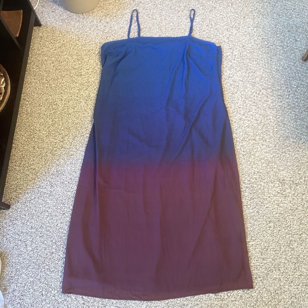 NWT Eloquii Womens Ombre Slip Dress Plus Size 24 Blue Purple Maxi Summer Mermaid